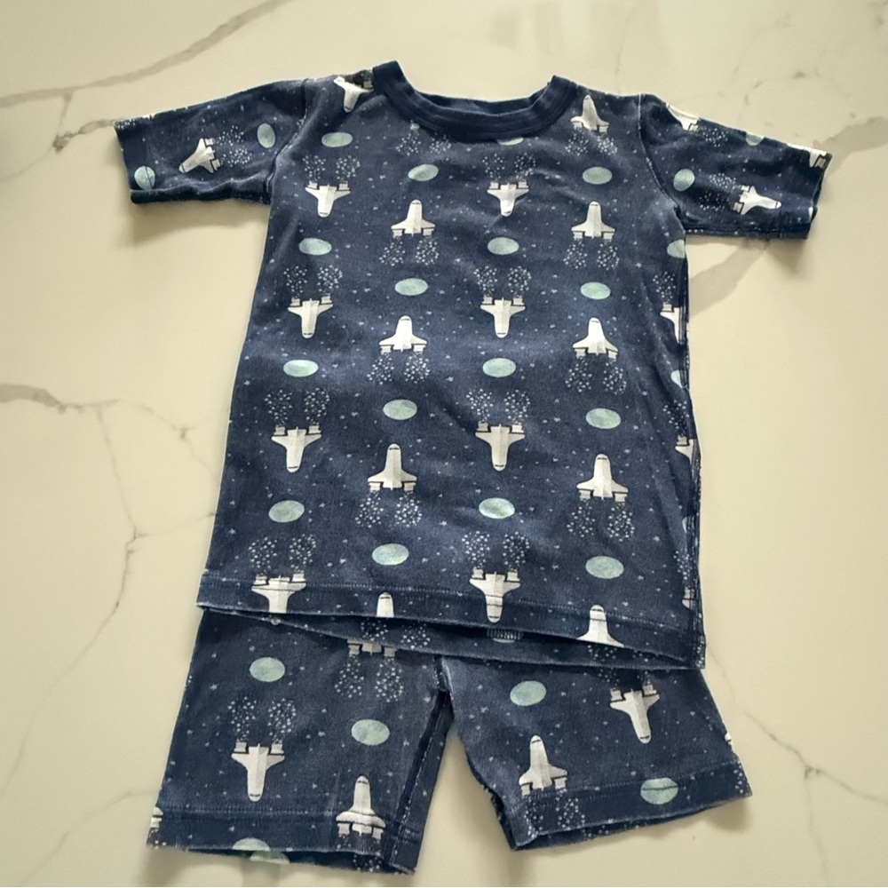 Hanna Andersson size 10 space shuttle short john Pajama Set
